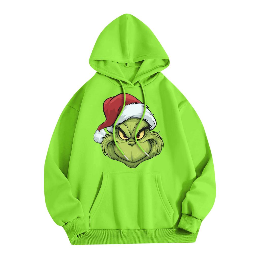 Women's Fashion Christmas Printed Casual Hooded Sweatshirt With Pockets