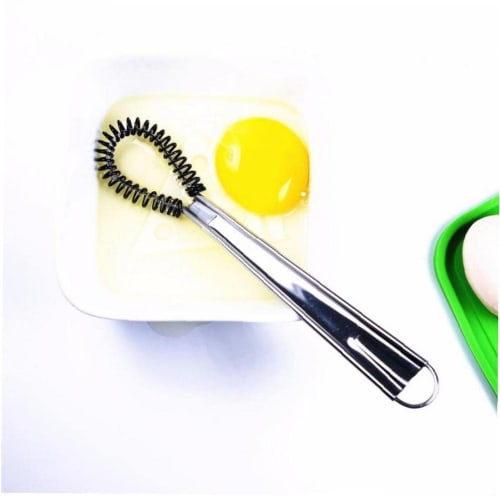 Egg Milk Freezer Beater Kitchen Whisk Mixer Mini Egg Tool Coffee Styling Silicone Coil Stainless Steel Kitchen Tool