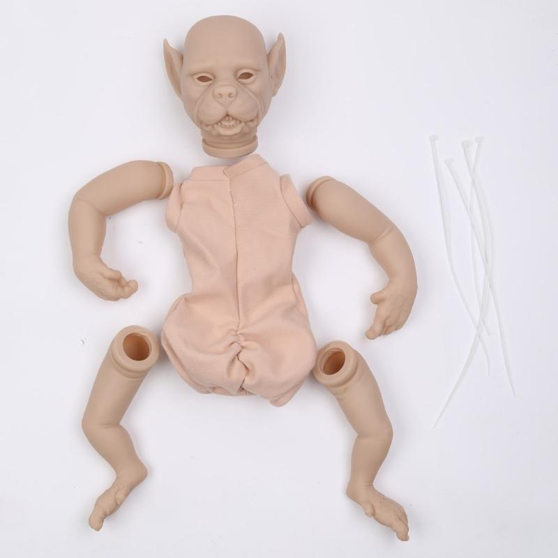 Unpainting Realistic Doll Kits 18 Inches DIY Blank Newborn Elf Mold Unfinished Newborn Dolls Anime Hand Making Doll Set