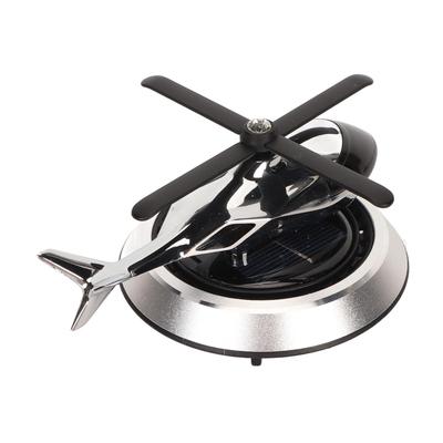 Solar Car Fashion Helicopter Lightweight 5ml Aromatherapy Capacity Car Decoration for KTV (Silver)