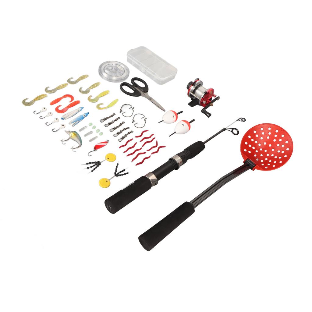 50cm Eisangelrute Rolle Köder Löffel Komplette Sets mit Angeltasche Eisangelausrüstung