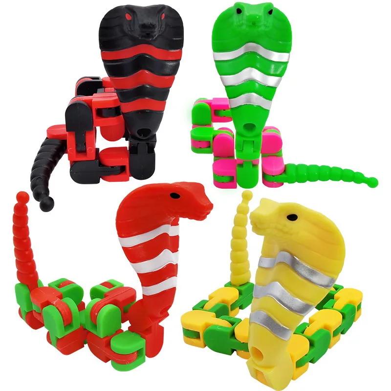2PC Kids Chain Snake Versatile Mechanical Fingertip Rotating Hand Ring Snake Stress Relief Fidget Aduls Autism Decompression Toy