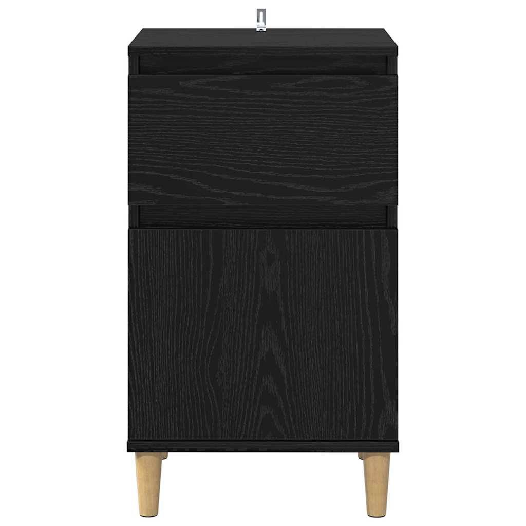 Nightstand Black Oak Effect 40 x 35 x 70 cm Wood Based Material