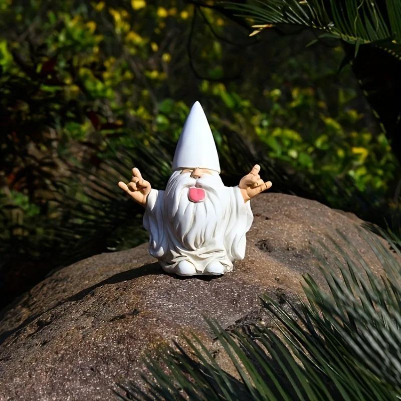 1pc Outdoor Schaukelstuhl Gnome Garten Statue Parody von Pastoralen Harz Dekoration Design Dekorative Ornament