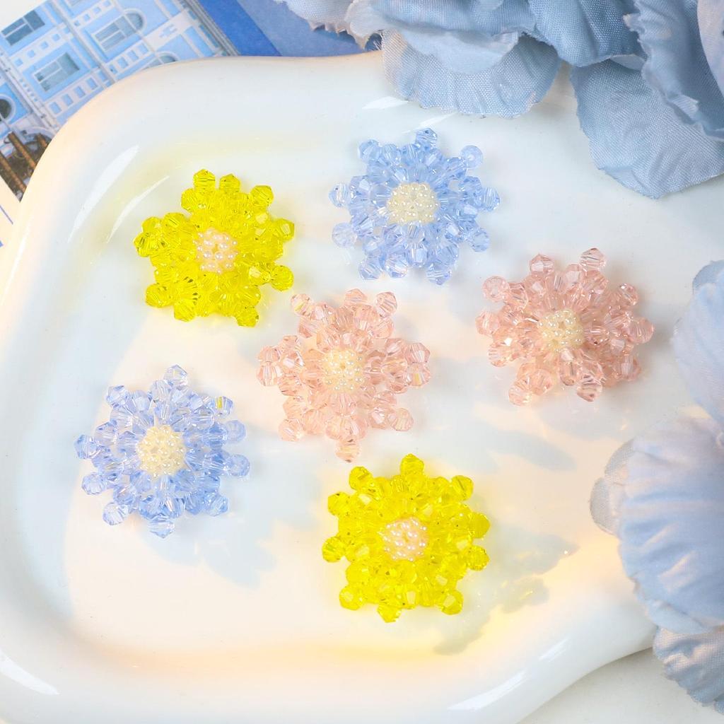 2026 Candy-Colored 3D Crystal Beaded Flower DIY Crocs Earring Accessories