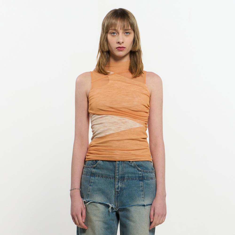 Kimjisu Layered Sleeveless _ Orange