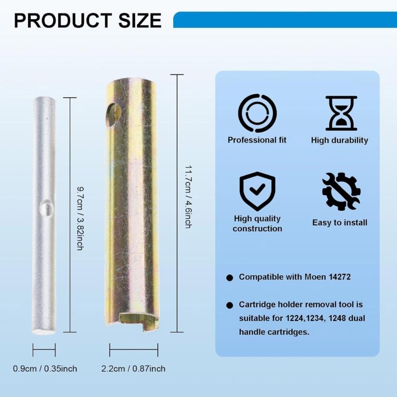 Cartridge Extractor Standard Faucets Tubs Showers Cartridge Retainer Removal Tool with Handle for 1224