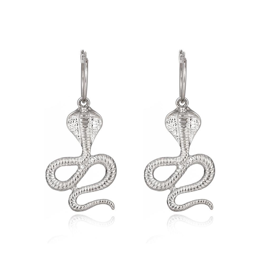

Золотые и элегантные серебряные серьги-змеи, модная бижутерия из сплава для женщин серебряный