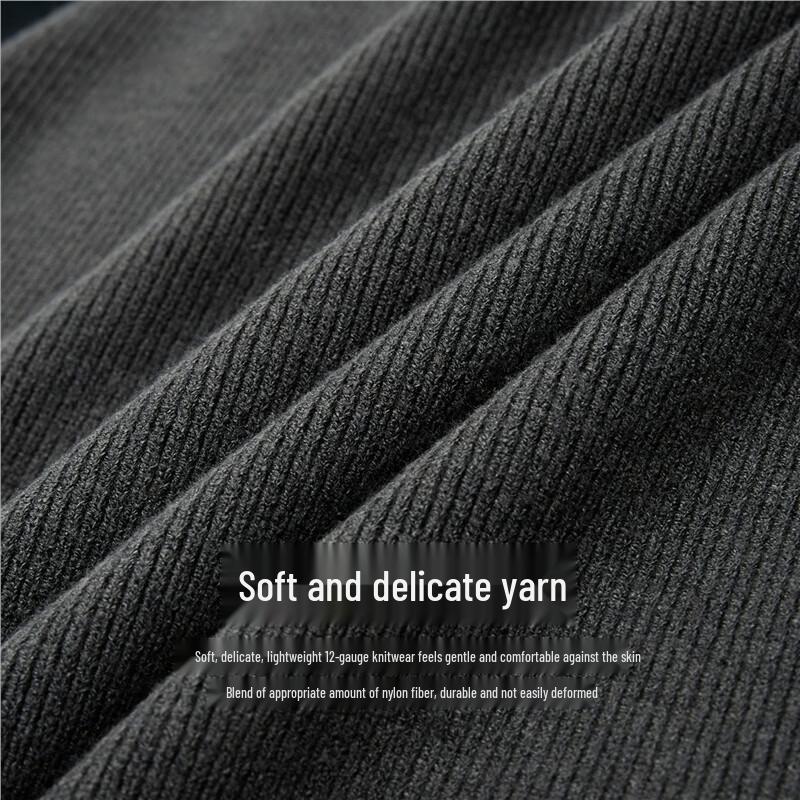 Men's Contrast Polo Collar Blended Knit Pullover