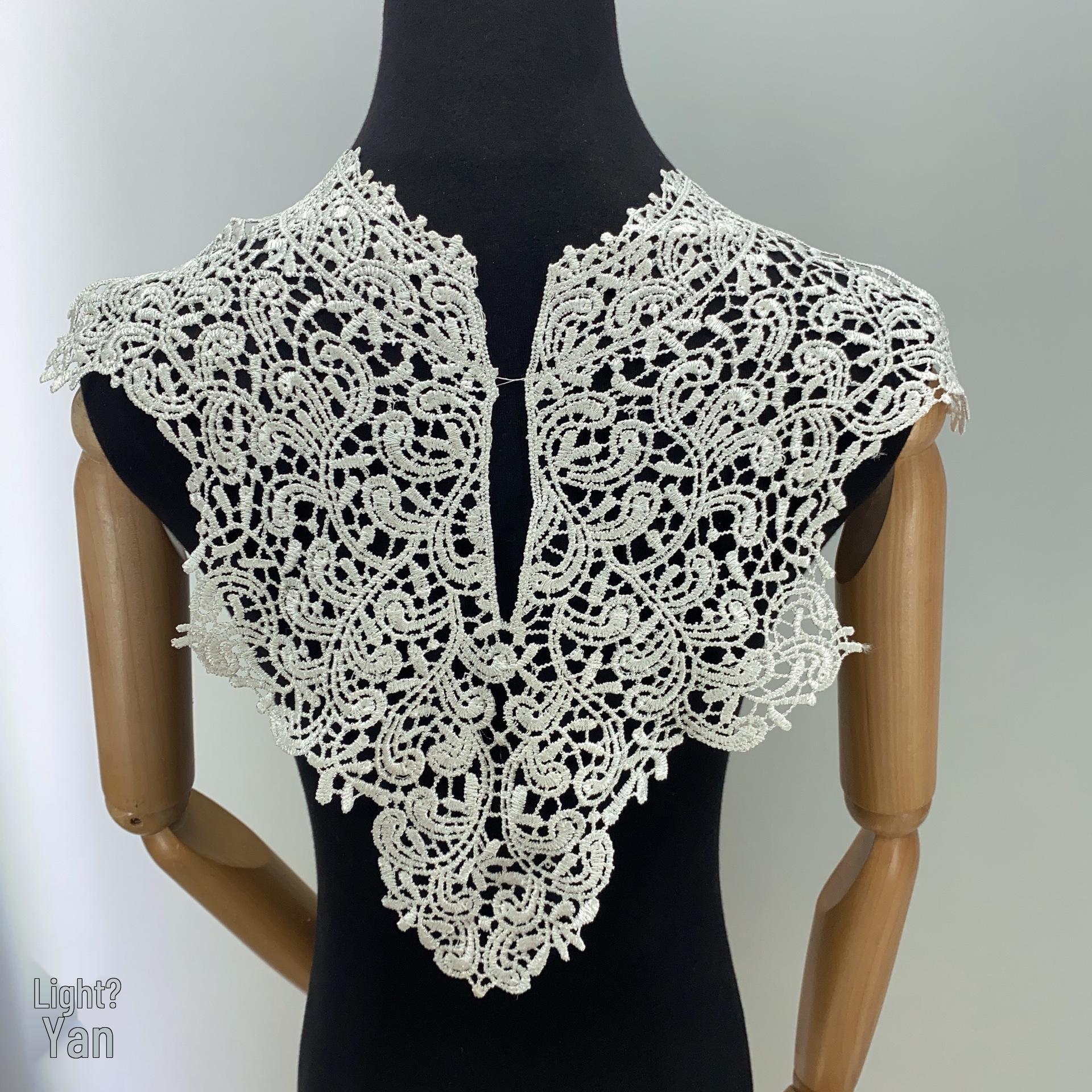 

Водорастворимый вышитый кружевной воротник с ажурной сетчатой основой