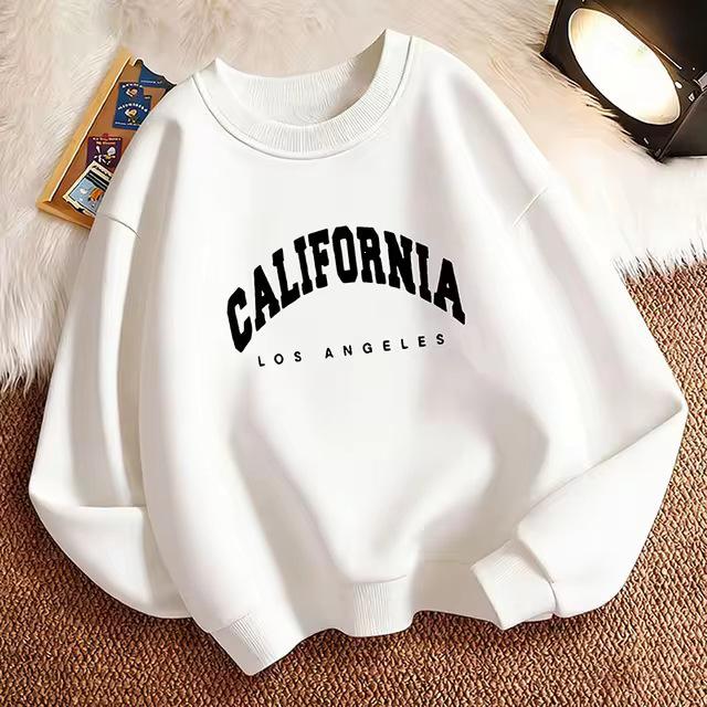 California LA Letter Sportswear Kids Crew Neck Hoodie - Casual Fashion Pullover for Boys