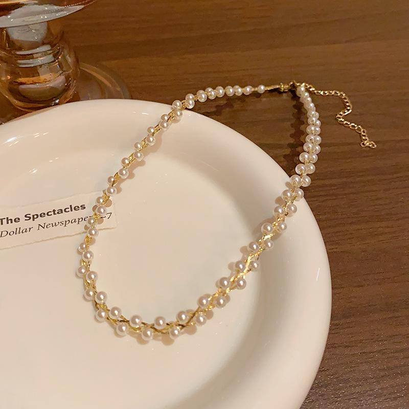 

Корейское ожерелье из барочного жемчуга высокого класса - Легкая роскошь, бисерная цепочка на ключицу для женщин