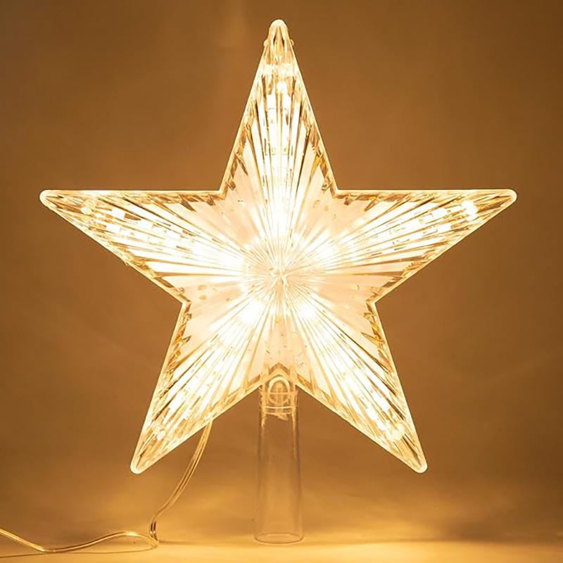 15cm Christmas Tree Decoration Stars Warm White Lights Home Room Decor LED Shining Lamp Xmas Festival TopStar Navidad 1.07in