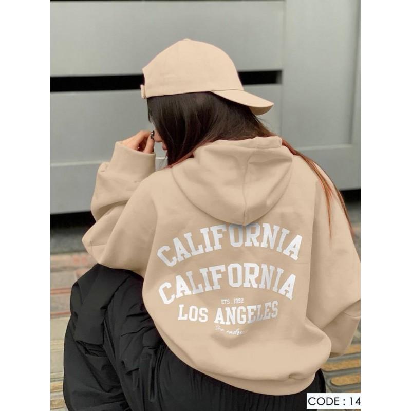 Womens Loose Fit Hooded Sweatshirt With Letter Print Casual Streetwear Jacket