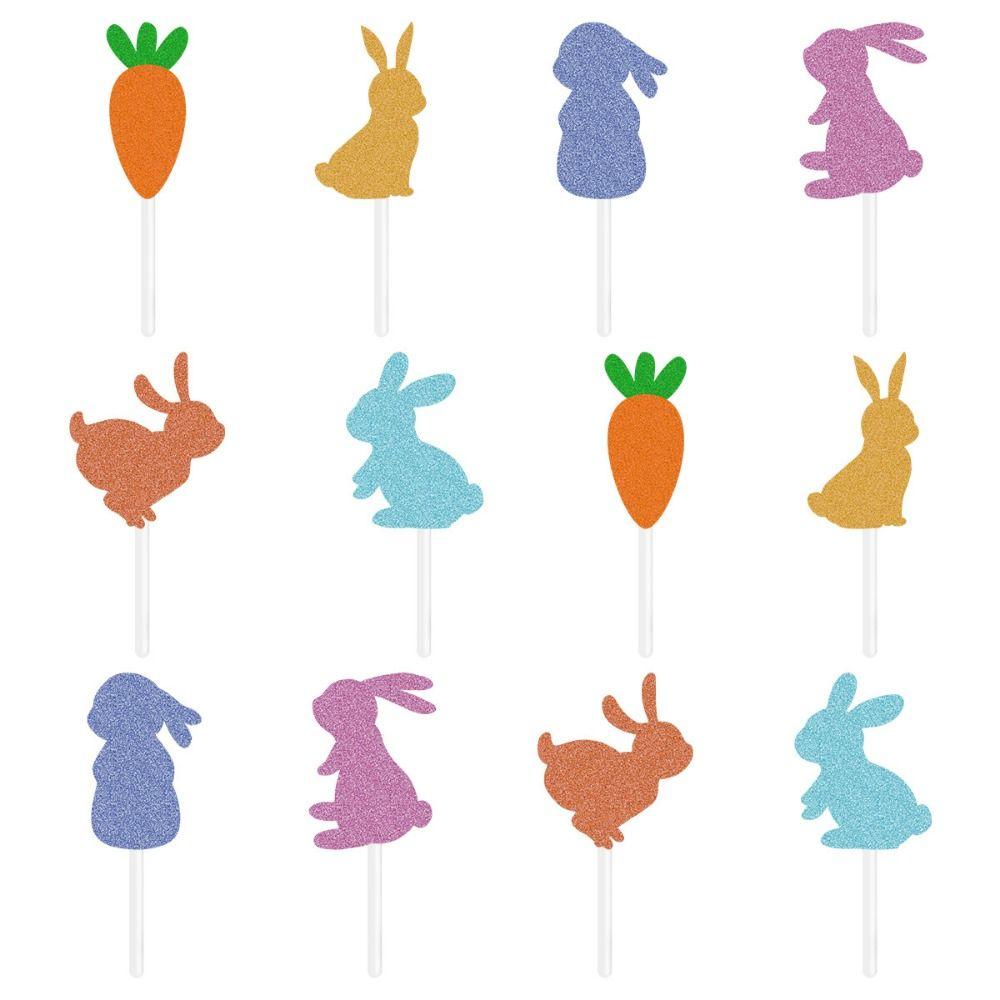 Creative Easter Party Decorations Cute Happy Easter Decor Handmade Rabbit Egg Banner  Cake Supplies
