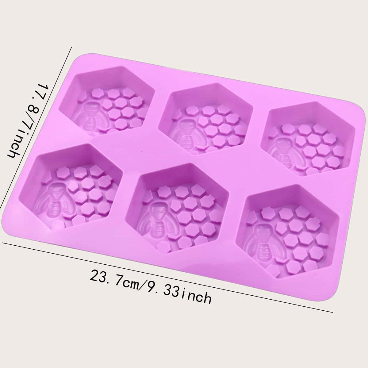 

1 шт. Силиконовая форма для мыла в виде пчелиных сот, 6 ячеек, 3D-улей, силиконовая форма для торта, посуда для выпечки