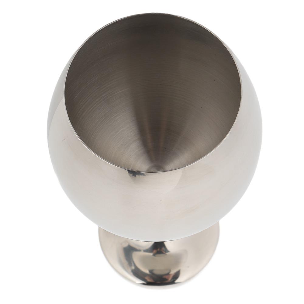 Rustless Steel Wine Glass Tall Stem Drinking Glass Practical Metal Cup  Wedding Banquet Use