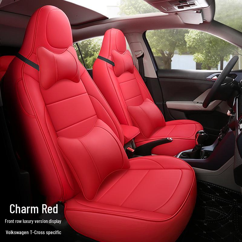 Volkswagen T-Cross All-Season Leather Seat Cushion - Full Surround, Five-Seat Fit.