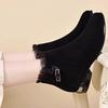 Autumn and winter new versatile round head thick heel comfortable zipper fashion boots soft leather boots women's soft sole women's boots