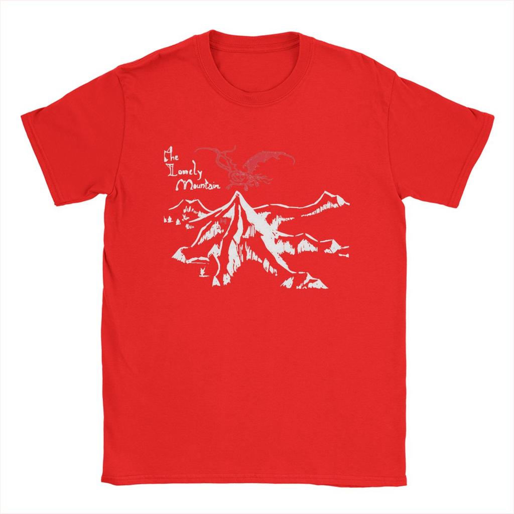 Men T-Shirt Lonely Mountain T-The L-Lords Of The R-Rings Mordor Vintage 100% Cotton Tees Short Sleeve T Shirt Tops Plus Size