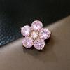 New Shining Crystal Small Flower Brooch Collar Pin Pink Color