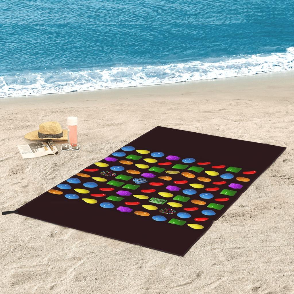Nuovo asciugamano da spiaggia Candy Crush Saga in morbida microfibra, ad asciugatura rapida, assorbente, asciugamani rapidi per il bagno
