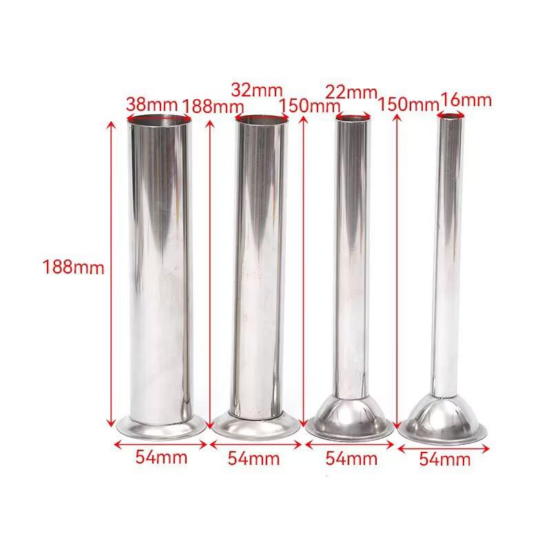 Large Stainless Steel Sausage Stuffer 4-Piece Set - Funnel Accessories for Pig Intestine Casings