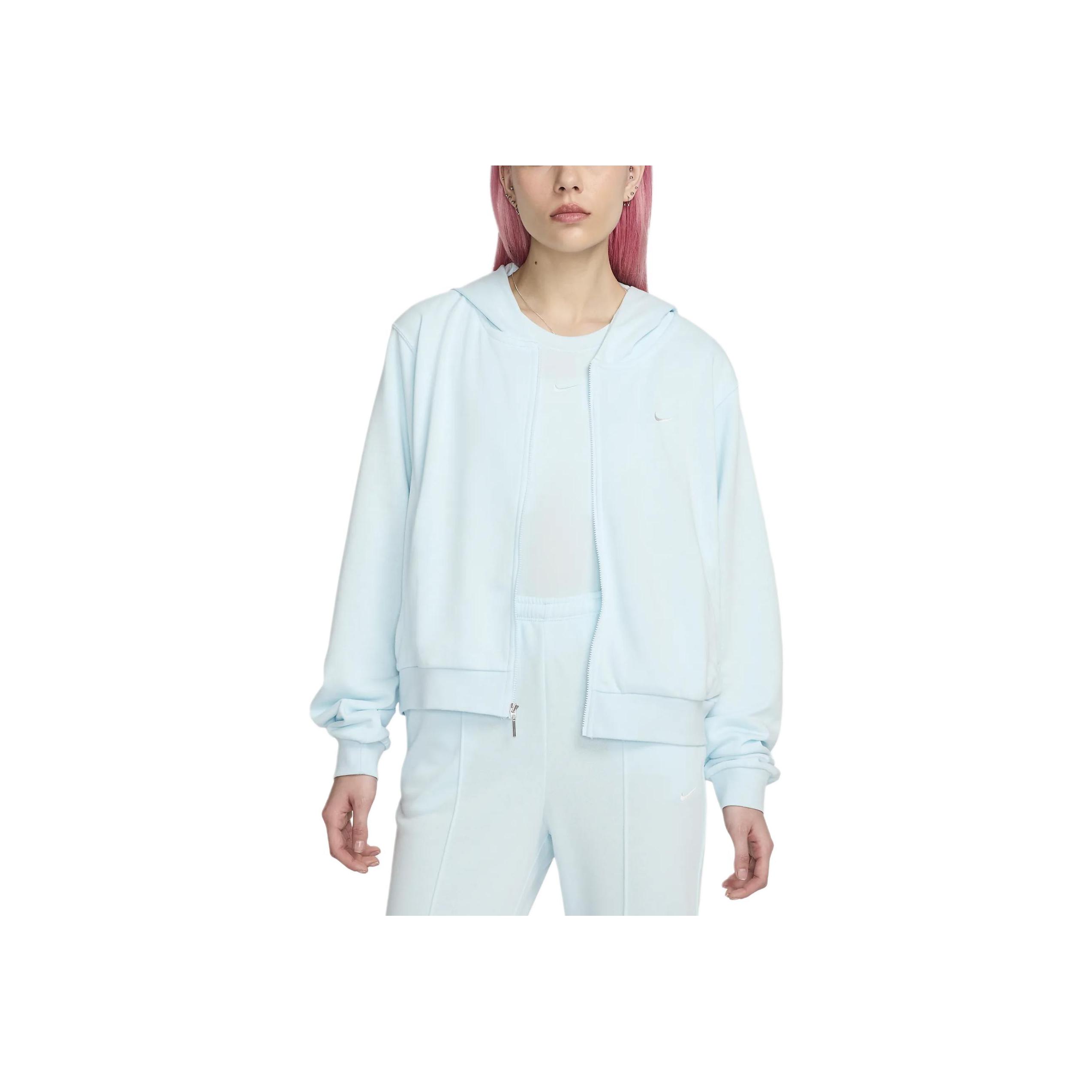 

Nike Спортивная одежда Chill Terry Однотонный Свободный Французский стиль Удобная Толстовка Женские топы Ледниково-голубой FN2415-474 S