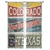 Vintage Tin Sign Collection With America State Sheer Curtains for Living Room Tulle Window Curtain Bedroom Kitchen Veil Drapes