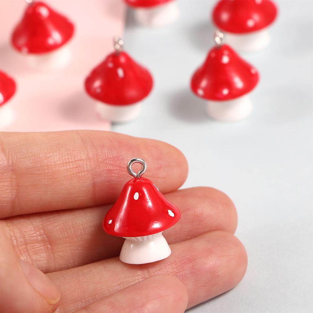 Pendant 3D Red Mushroom Jewelry Making Mushroom Pendant DIY Jewelry Accessories DIY Earring