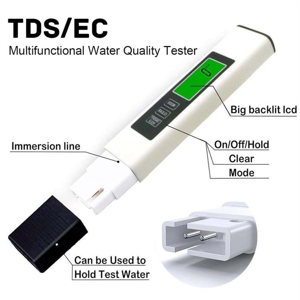 Multi-Function Tds Meter Portable Digital Water Purity Tester Water Tester  for Drinking 0-9999 ppm