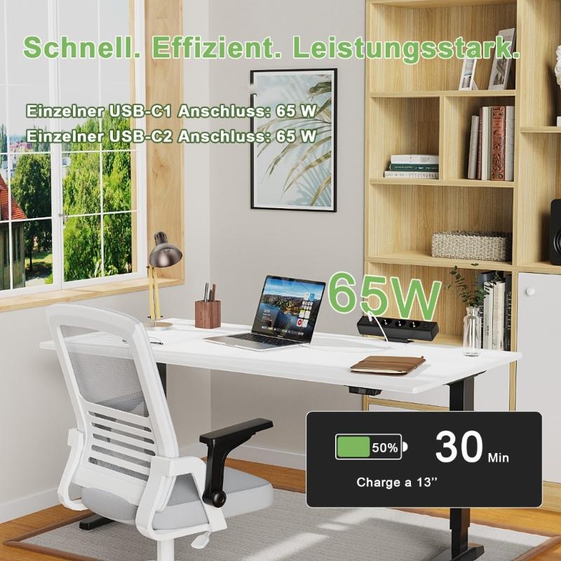 Multiports Desktop Charging Station With 65W USB C 3AC Outlets Clamp On Designs Power Strips For Dorm Room Offices