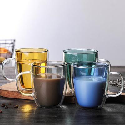 400ml Πολύχρωμη Κούπα Τσαγιού Καφέ Διπλού Τοιχώματος Γυάλινη Κούπα Ανθεκτική στη Θερμότητα Χειροποίητες Κούπες Μπύρας Ποτήρι Ουίσκι Κύπελλο Μπουκάλι Νερού Ποτήρια
