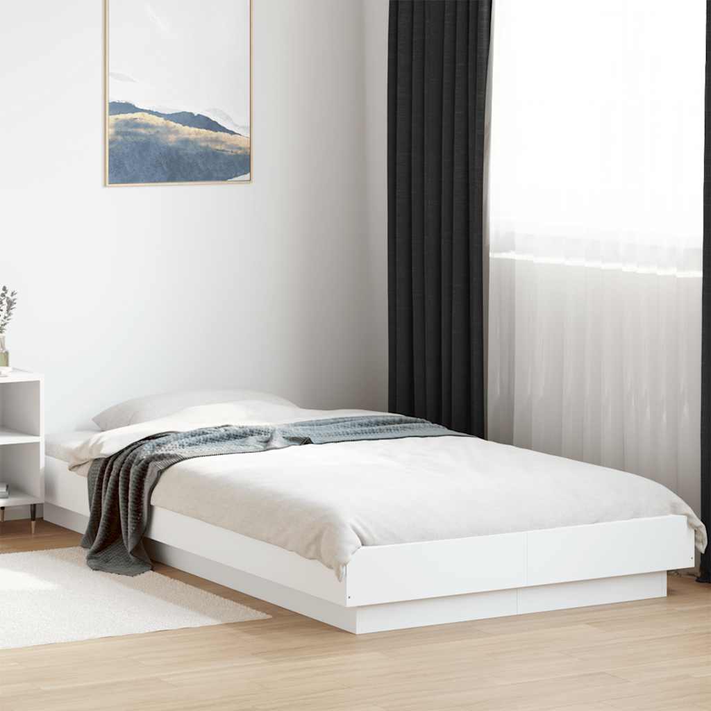 White Bed Frame 100x200 cm Engineered Wood