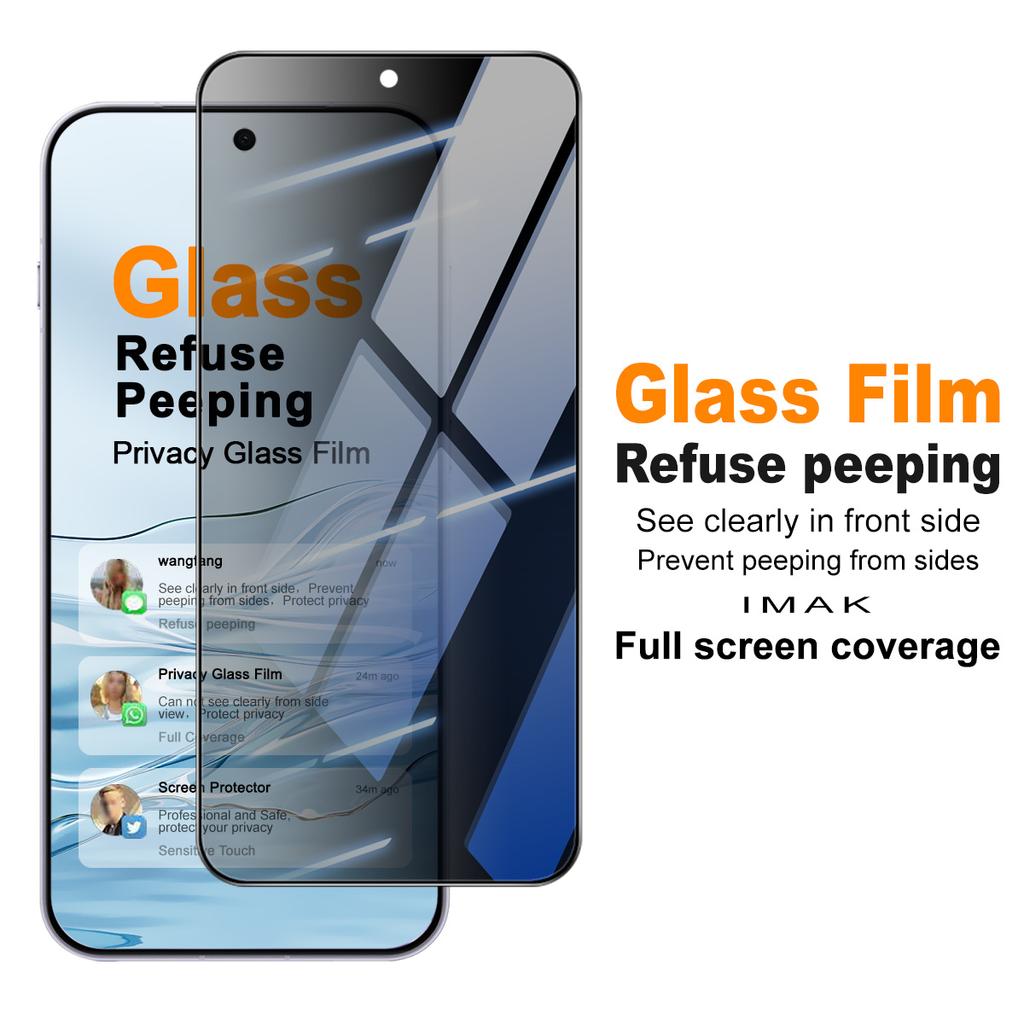 For OPPO Find X9s Pro 5G Glass IMAK Privacy Temper Glass Full Screen Coverage Film