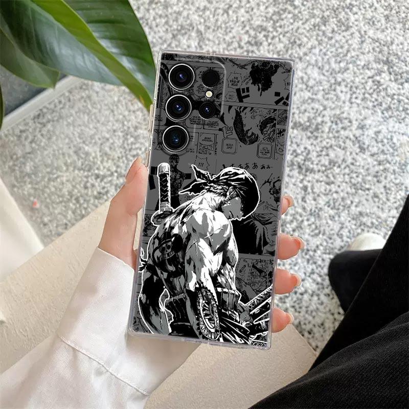Ones P-Pieces Zoro Manga Case Coque For Samsung Galaxy S26 S25 S24 S23 Ultra S22 S20 Plus S21 FE A57 5G Clear Phone Cover Funda