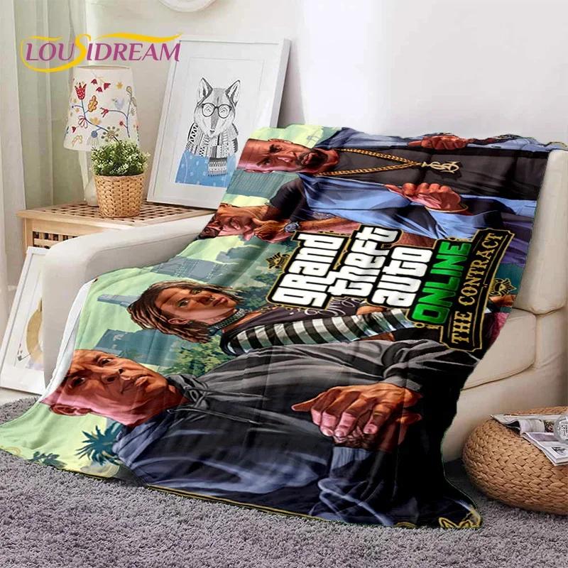 GTA Game Grand Theft Auto Gamer Soft Flannel Blanket for Beds Bedroom Sofa Picnic,Throw Blanket for Cover Outdoors Leisure Gift