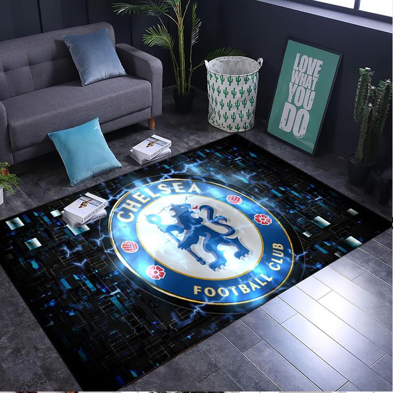 1PC Rug Blue Chelsea Football Club Logo Carpet, Chair Rug,Area Rug for Office Bedroom Living Rooms Bedroom, Doormat Decor Christmas Fan Gifts