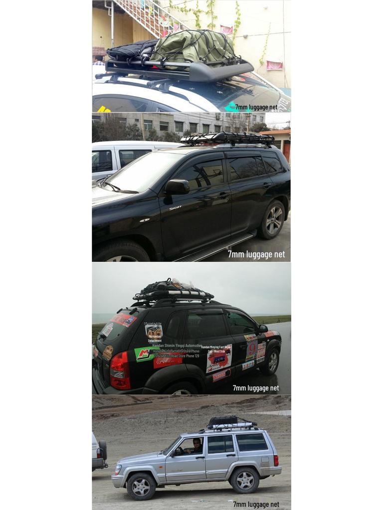 Car Roof Cargo Net for Luggage and Moving - SUV/Truck Tensioner and Binding Cover