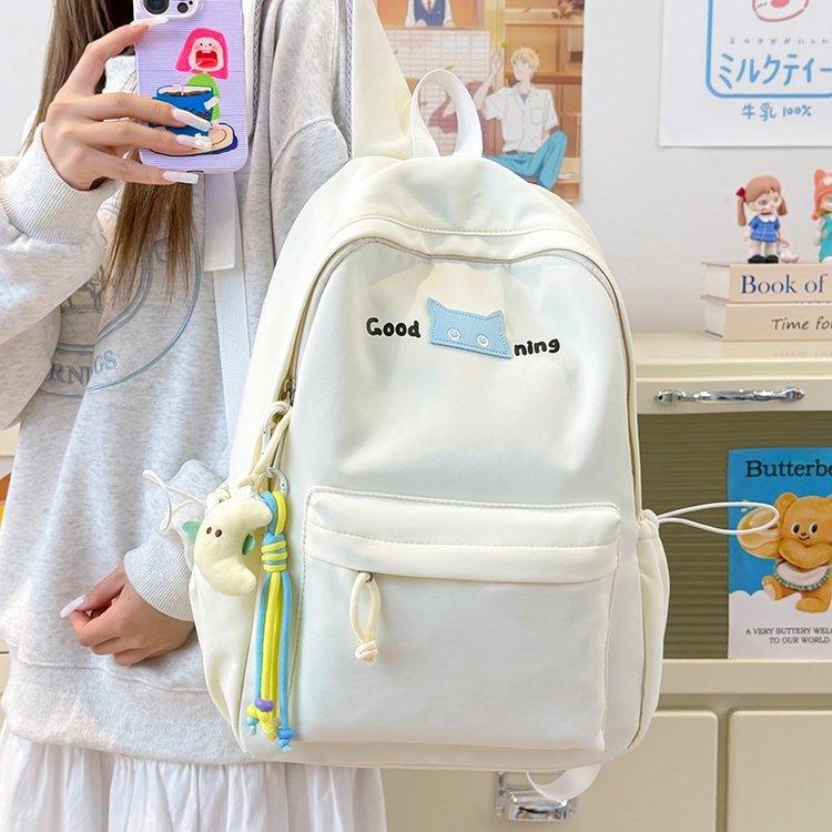 Schoolbag Japanese ins Fresh Casual Student School Bag Student High School Student Simple Backpack Versatile Lightweight Backpack