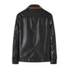 New Middle-aged and Elderly Lapel Fleece Thickened Large-size Men's Leather Jacket