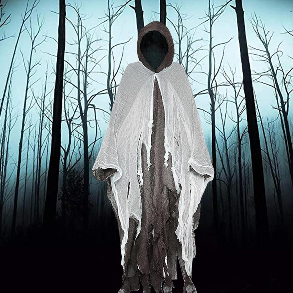 Adult Scary Halloween Hooded Cloak Hooded Unisex Adult's Scary Cape Dress Up Cape Cosplay Costume For Halloween Party Stage