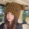 Cat Ear Knitted Hat for Women In Autumn and Winter Warmth and Thick Ear Protection Winter Style Cute Face Showing Small Ins Student Wool Hat