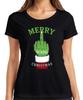 Merry Fcking Christmas Grinch Mittelfinger Frech Lustig Böse Damen T-Shirt