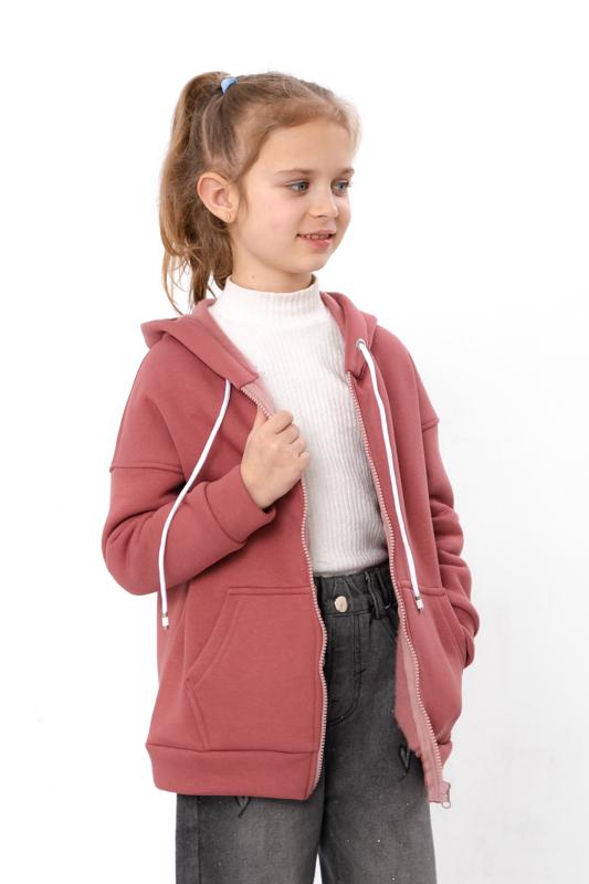 Kız Çocuk Sıcak Fermuarlı Kapüşonlu Sweatshirt – Sade Günlük Giyim, Kış 6395-025-5 HC
