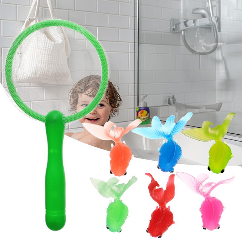 Toy Fishing Net For Bath Fishing Net Bath Toy Floating Animal Fish Catching Game For Summer Little Boys Girls In Swimming Pool