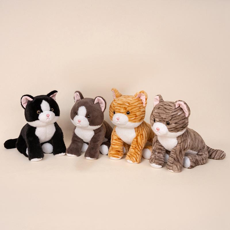 Cute Simulation Three-Flower Cat Doll Plush Toy Small Flower Cat Kitten Doll Children'S Company Soothing Cloth