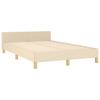 Bed Frame without Mattress Cream 120 x 190 cm Fabric