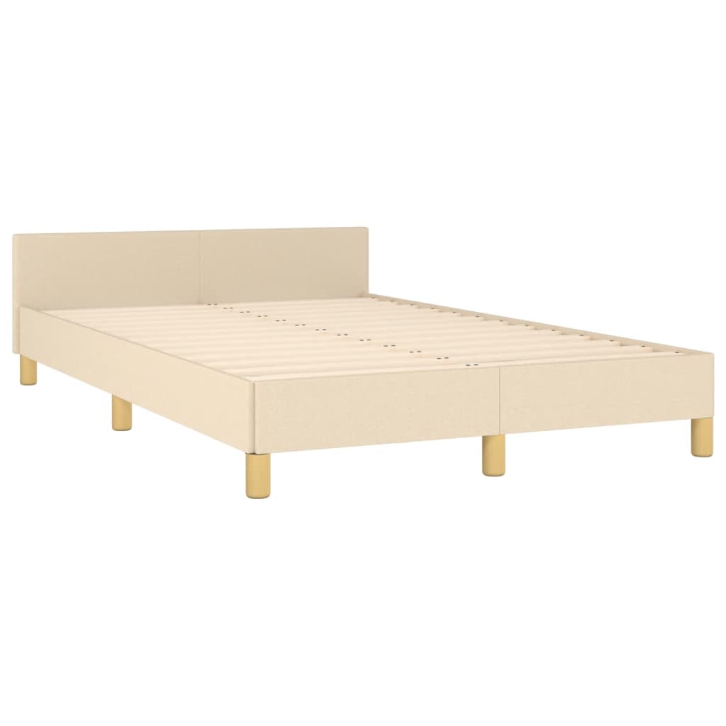Bed Frame without Mattress Cream 120 x 190 cm Fabric