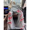 Mens Distressed Ripped Denim Jeans Slim Straight Fit Water Washed Vintage Streetwear Casual Pants